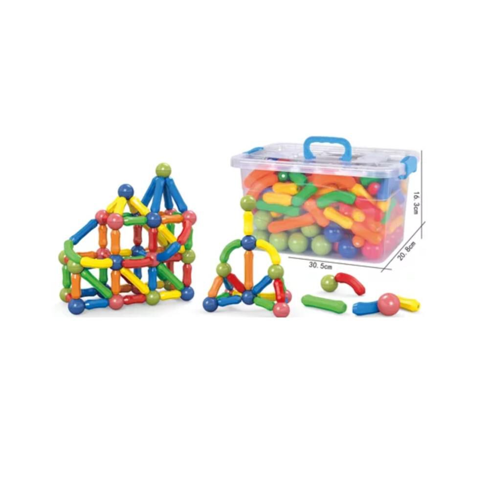 Juego Didactico Bloques Magneticos Construccion 180pcs Ni&ntilde;os image number 3.0