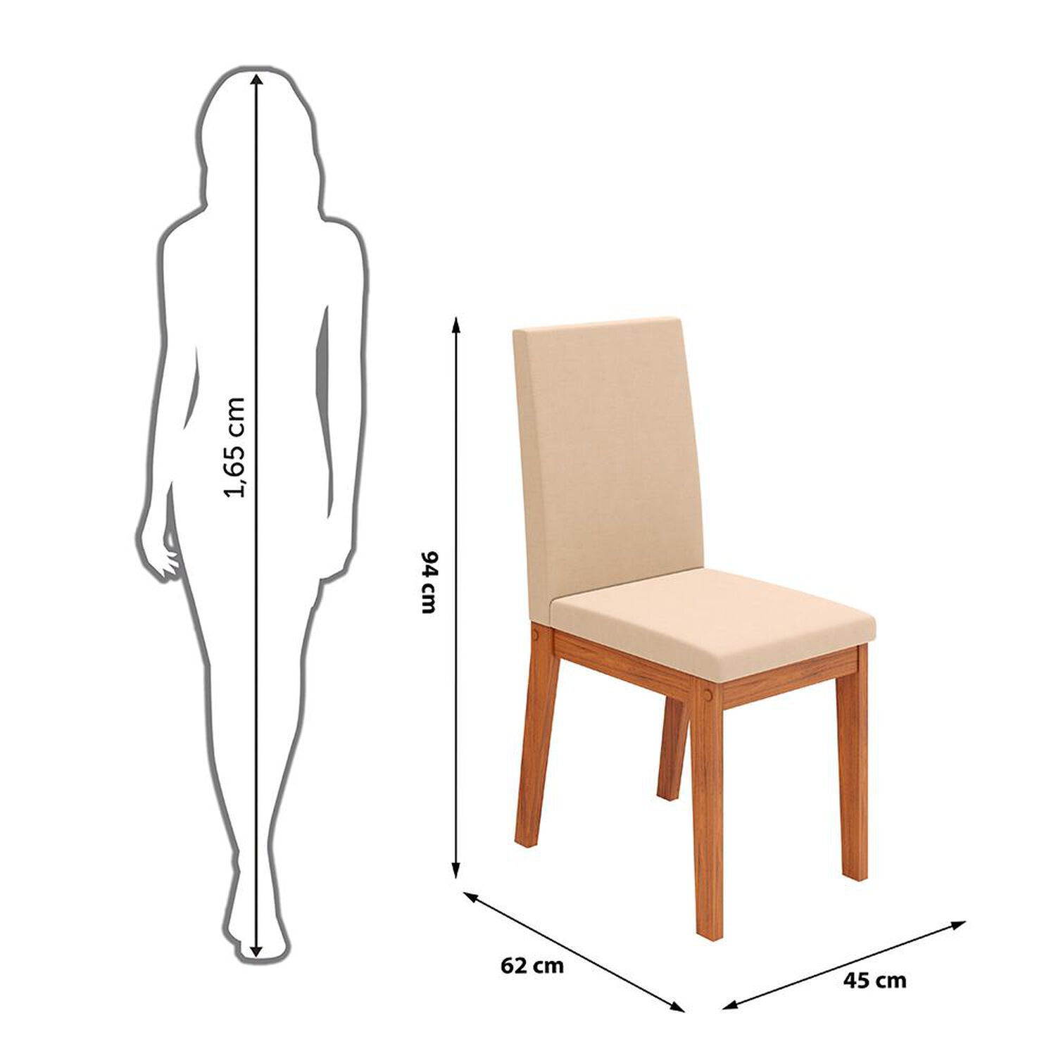 Juego De Comedor Vekkahome Canes Suzy / 4 Sillas image number 2.0