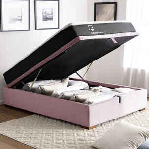 Cama Funcional Boxet Full 1.35 Mt Colchon Resortes New Top Funda Lavable Palo Rosa