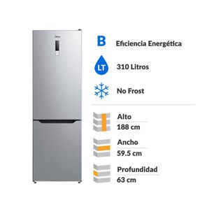 Refrigerador Bottom Freezer Midea MDRB424FGE50 / No Frost / 310 Litros / B