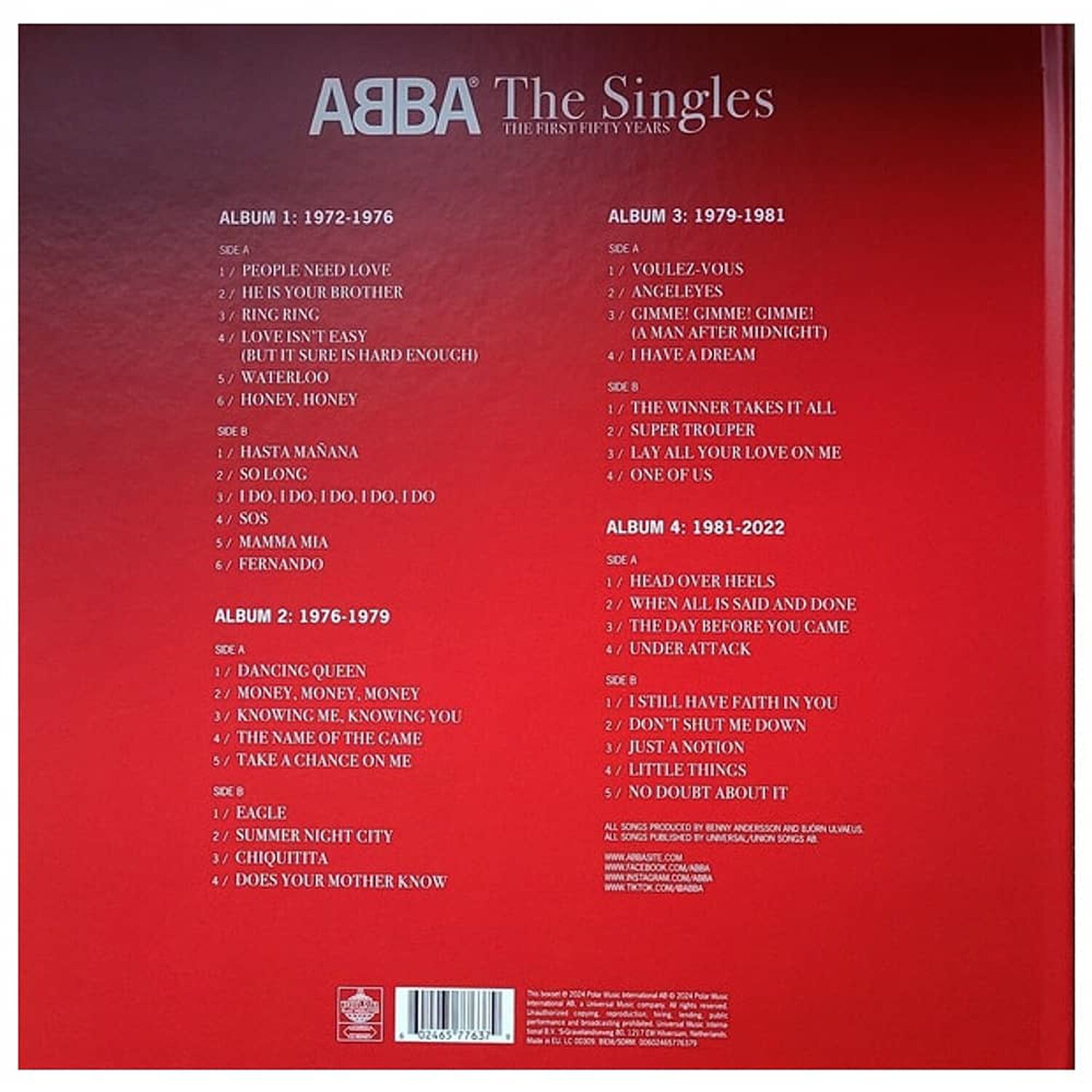 Abba - Singles: The First Fifty Years (4lp Box Set) | Vinilo image number 3.0