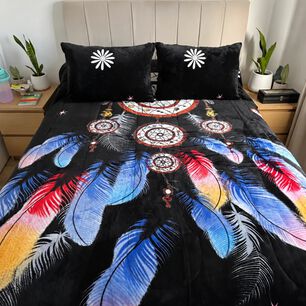 Cubrecama 2 Plazas Polar Con Chiporro Atrapa Sue&ntilde;os Azul - 230x250 Cm