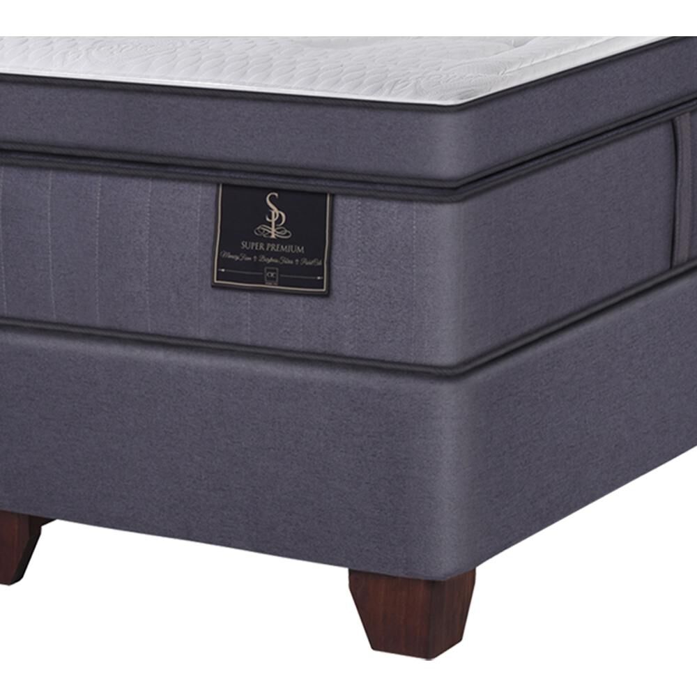 Box Spring Cic Super Premium / 2 Plazas / Base Dividida  + Set De Maderas image number 2.0