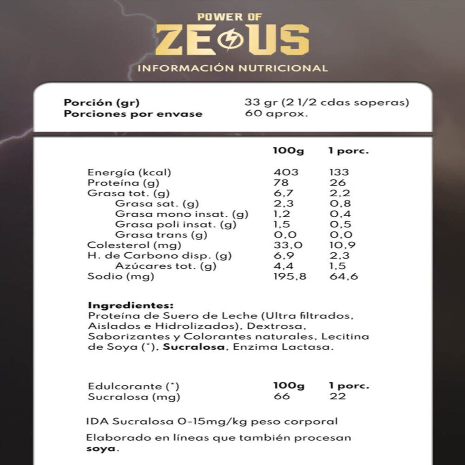 Proteina 100% Whey Zeus 2kg (sabor Cookies And Creams)+ Creatina Apolo 300g+ Shaker image number 1.0