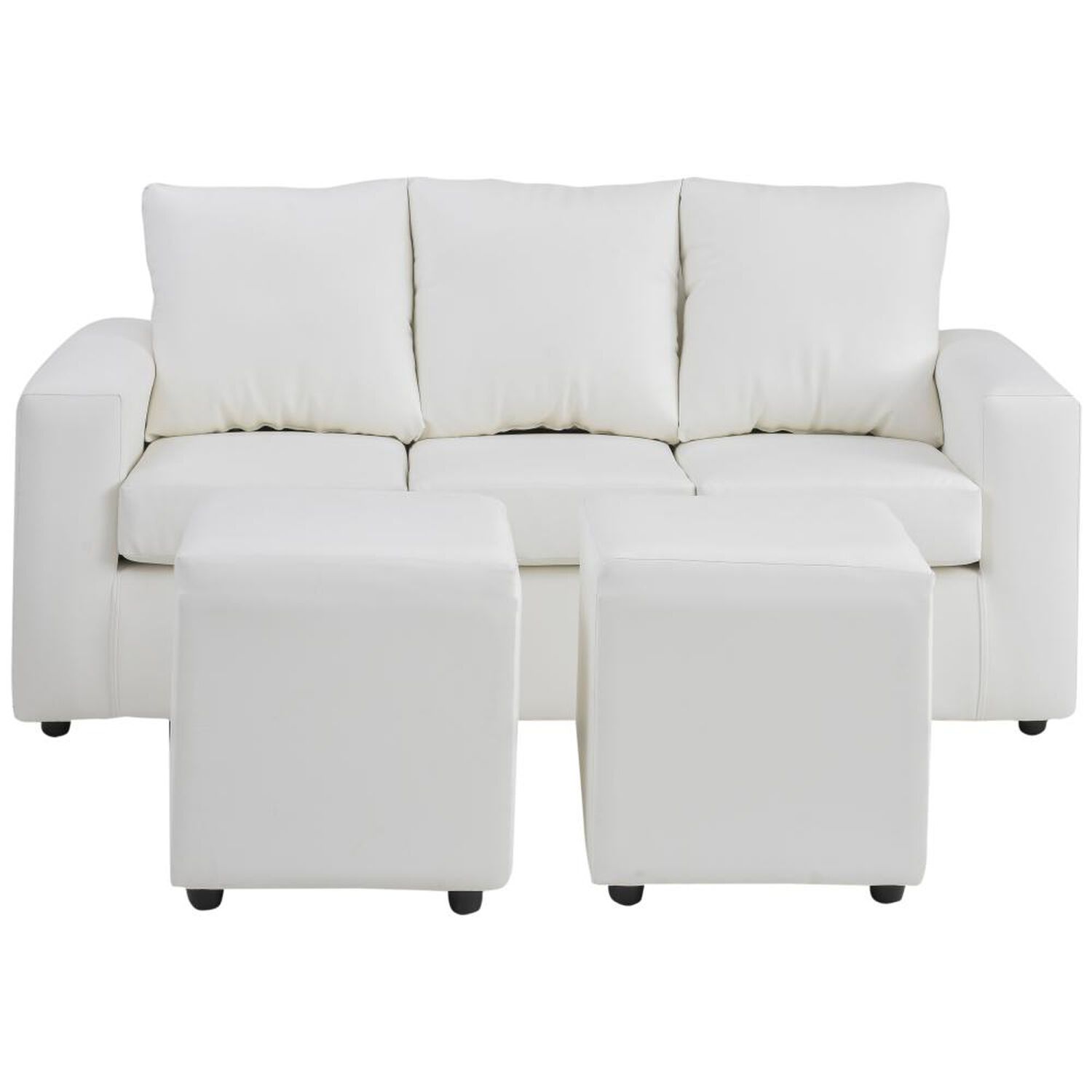 Juego De Living Bodevir Kendy / 3 Cuerpos + 2 Pouf image number 0.0