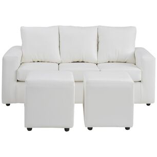 Juego De Living Bodevir Kendy / 3 Cuerpos + 2 Pouf