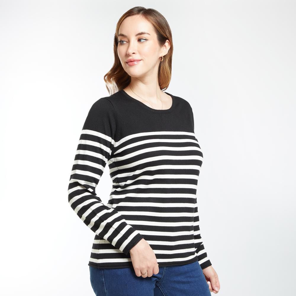 Sweater Listado Regular Cuello Redondo Mujer Geeps image number 2.0