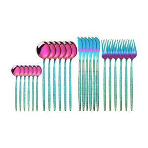 Set Cubiertos De Mesa Tornasol Acero Inoxidable 24 Piezas