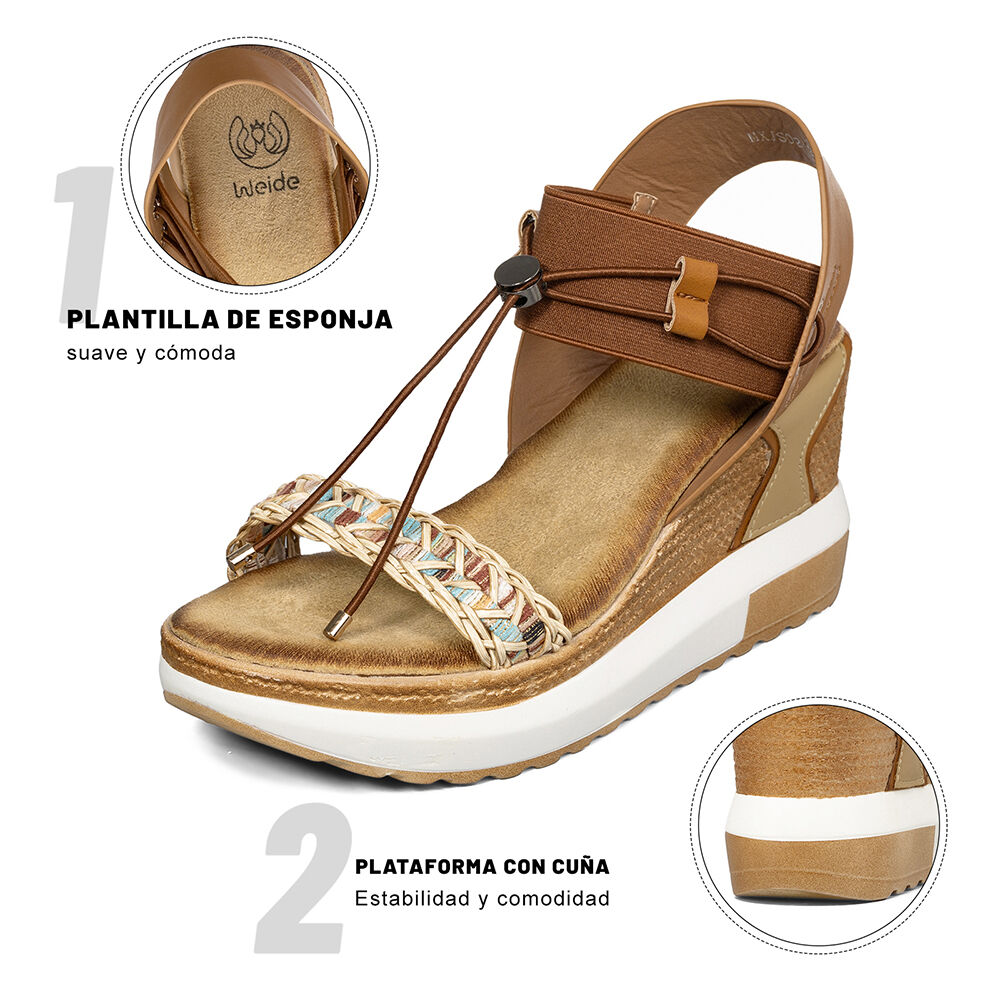 Sandalias Casuales Taco Cu&ntilde;a Mujer Weide Js02 image number 9.0