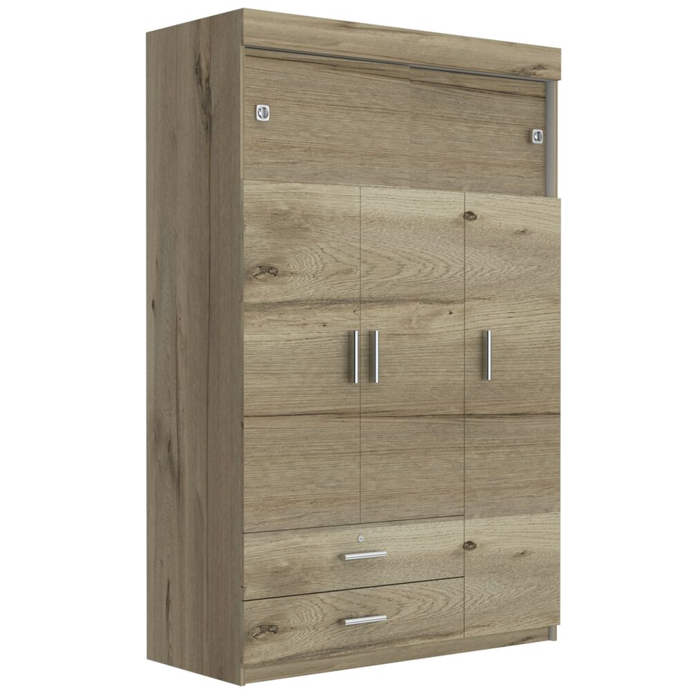 Closet 5 Puertas 2 Cajones Fm-003c Café Claro Y Blanco image number 3.0