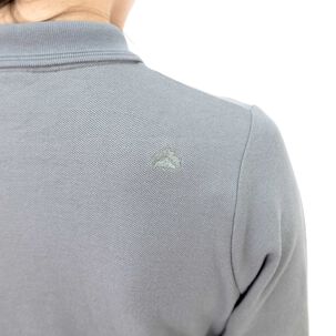 Polera Pique Quebec Manga Larga Gris Mujer