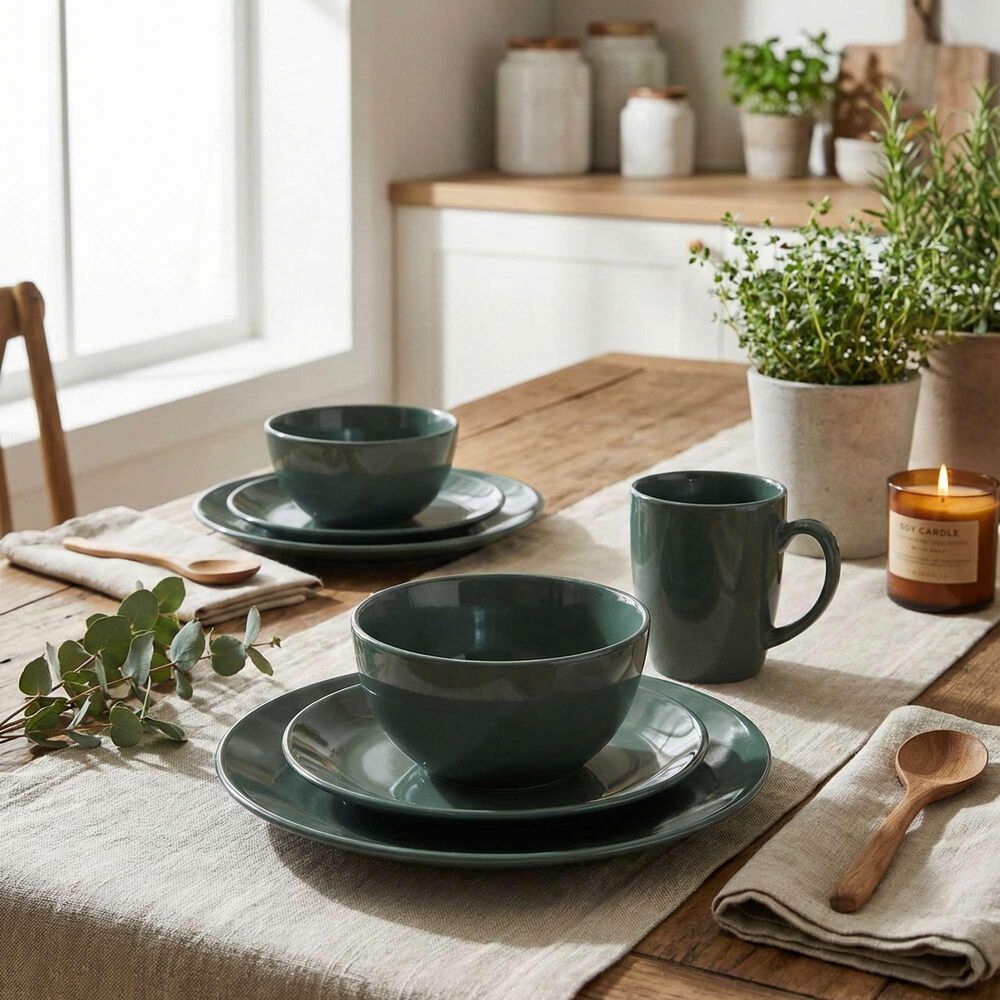 Juego De Loza 16 Piezas Vajilla Cer&aacute;mica July Verde image number 4.0
