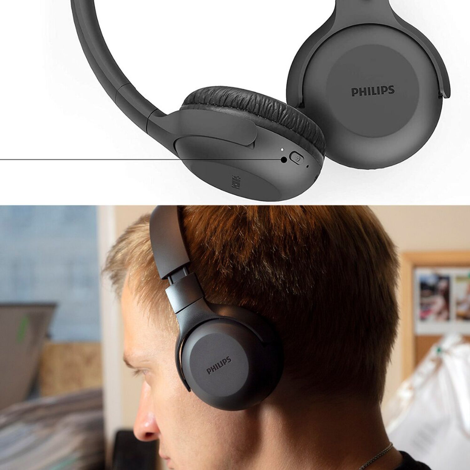 Aud&iacute;fonos Bluetooth Philips Plegable 15h Autonom&iacute;a Tauh202bk image number 7.0