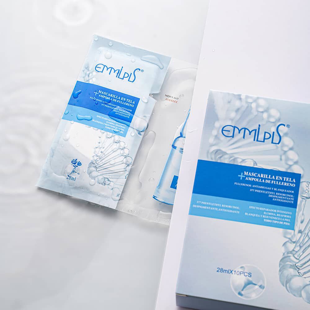 Mascarilla Con Serum Facial Fullereno Blanqueador Puro Kit 10 Und image number 2.0