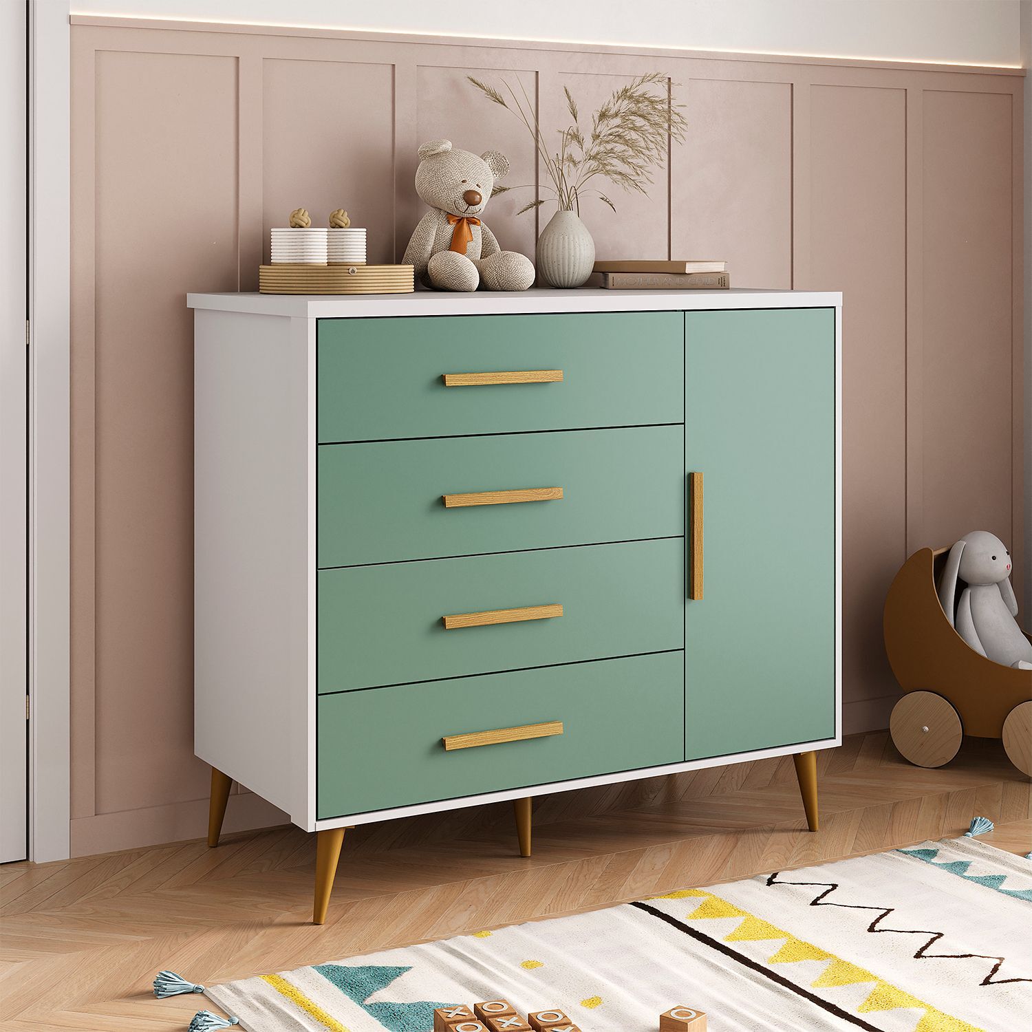 Comoda Di Poretti Design Kids / 1 Puerta / 4 Cajones image number 4.0
