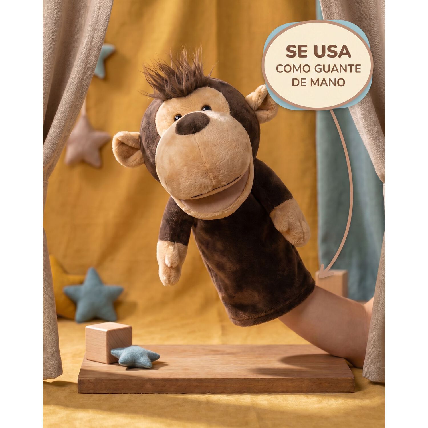 Peluche Titere Animal Zorro Vaca Leon Oveja Rana Lobo image number 34.0