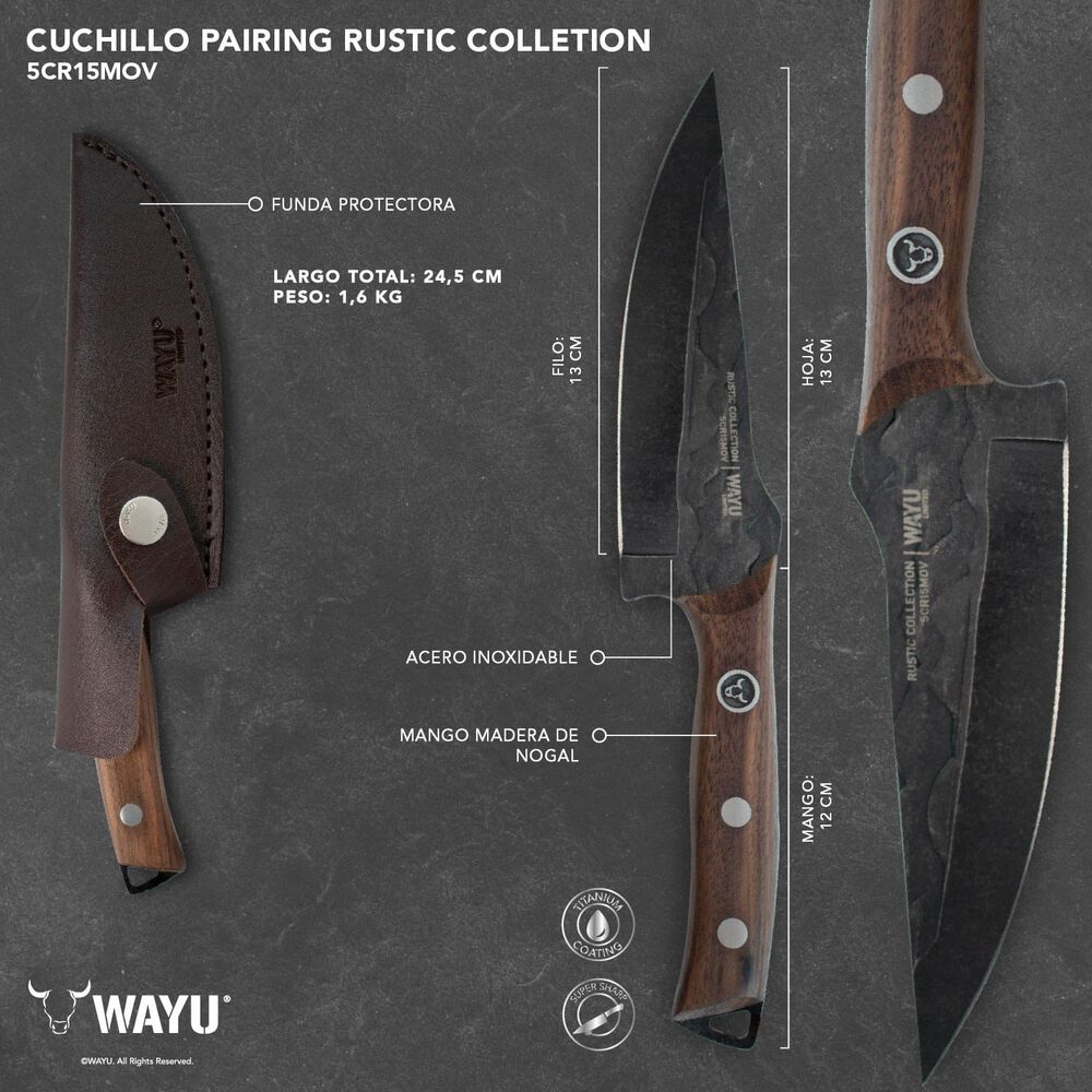 Cuchillo Pairing Con Funda Rustic Colecction Wayu image number 0.0