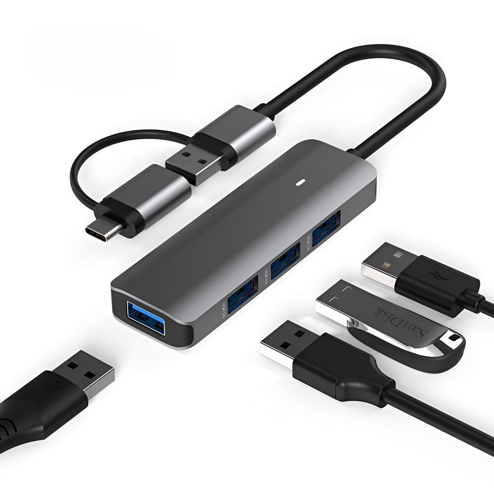 Hub Usb 3.0 + Adaptador Type-c 5 Gbps Tecmaster Tm-100543 image number 2.0