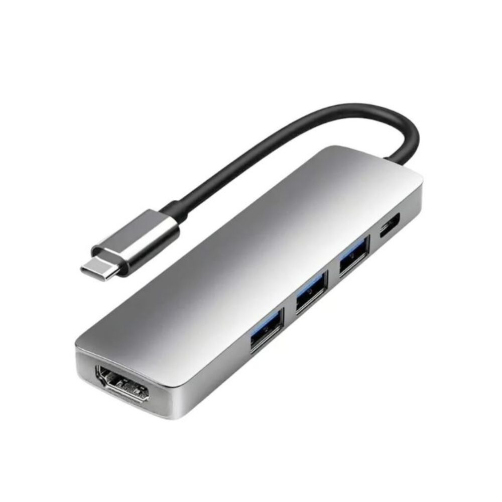 Adaptador Usb Hub Tipo C 3 X Usb 3.0 Tf Micro Sd 6en1 image number 0.0