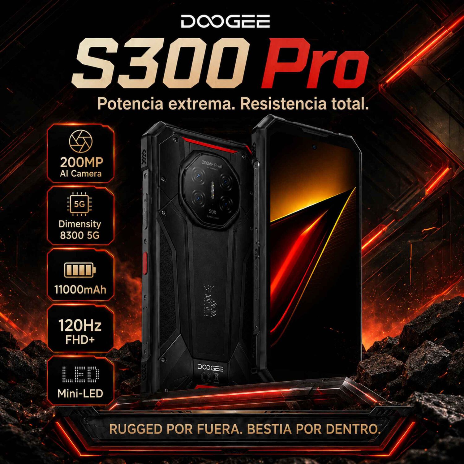 Doogee S300 Pro | Tel&eacute;fono Rugged 5g 11000mah Y C&aacute;mara 200mp image number 2.0