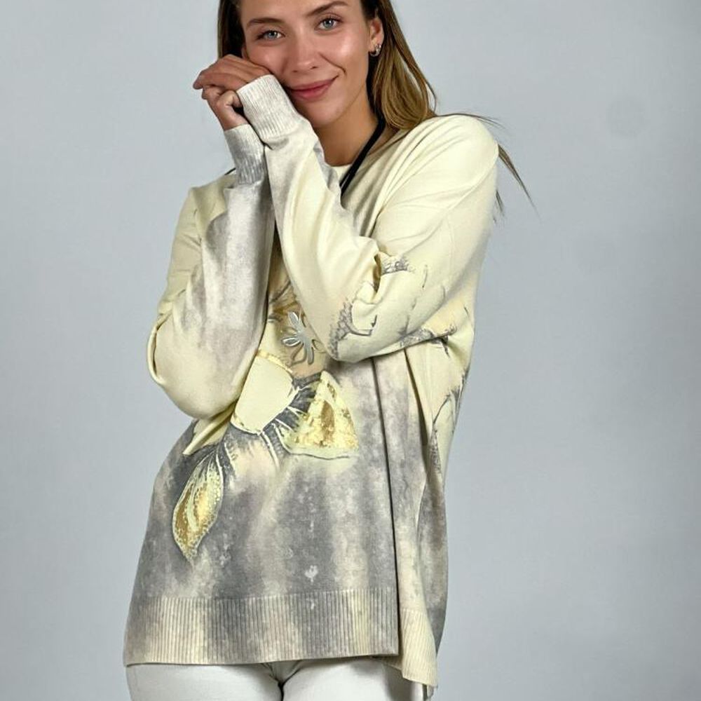Sweater Spandex Estampado Flor Con Brillo image number 2.0