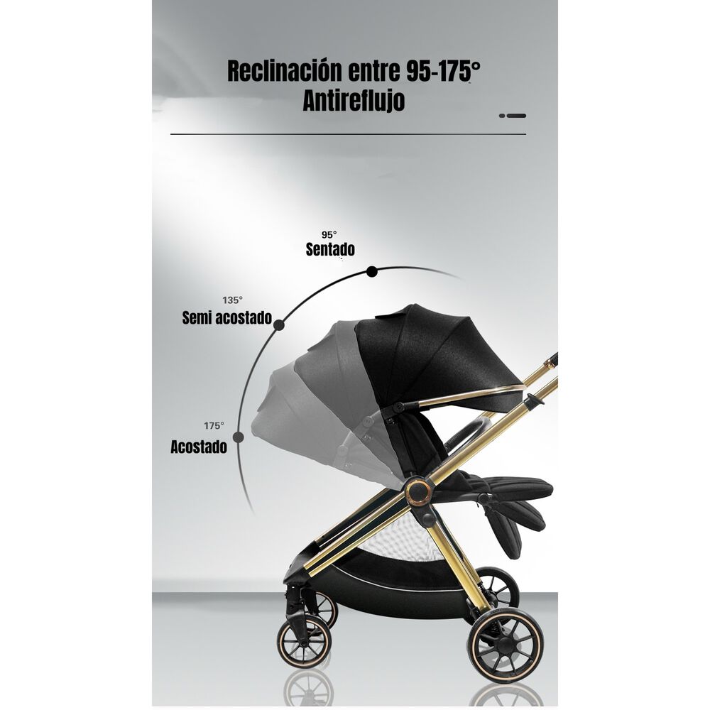 Coche De Paseo 0-4 A&ntilde;os Aluminio Negro Beyond By Lubabycas image number 4.0