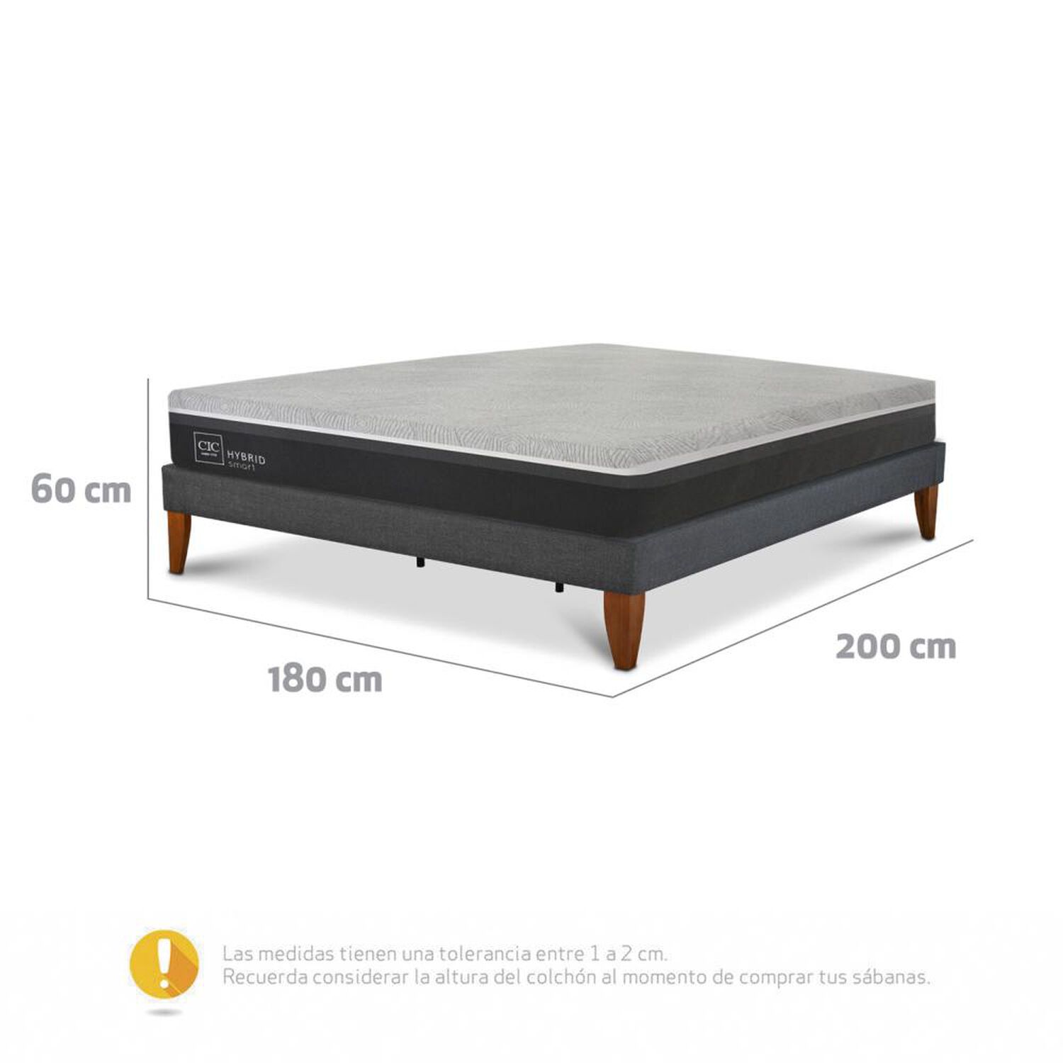 Cama Europea Cic Ce Box Hybrid Infinity / King / Base Normal image number 4.0