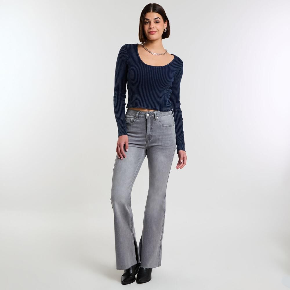 Jeans Tiro Medio Flare Mujer Rolly Go image number 1.0