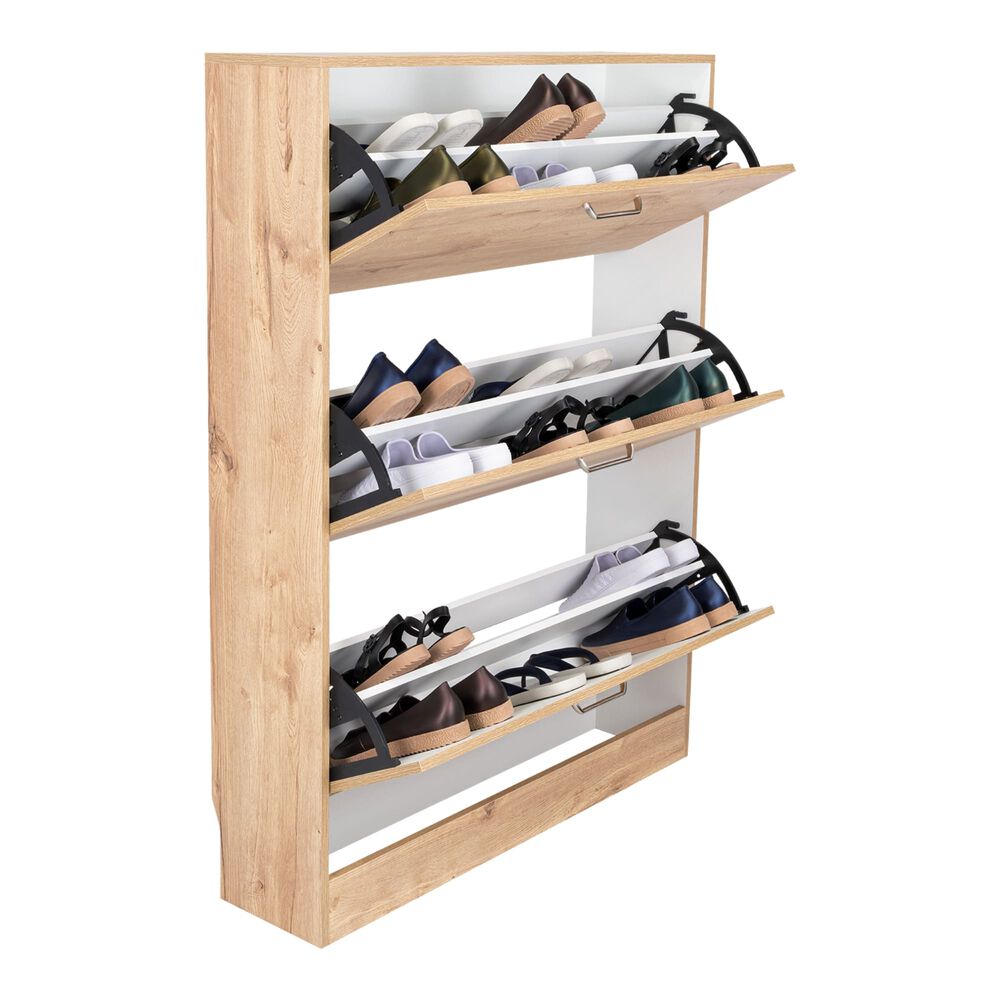 Zapatero 3 Cajones Amplios Fm-002c Caf&eacute; Claro Blanco image number 1.0