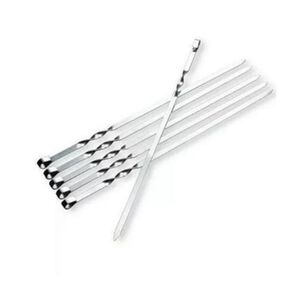 Set De 6 Pinchos Brochetas Anticucho Metal De 45 Cm
