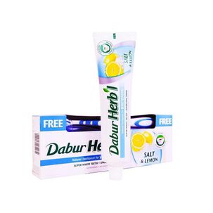 Pasta Dental Herb'l Sal & Lim&oacute;n + Cepillo De Dientes 150gr