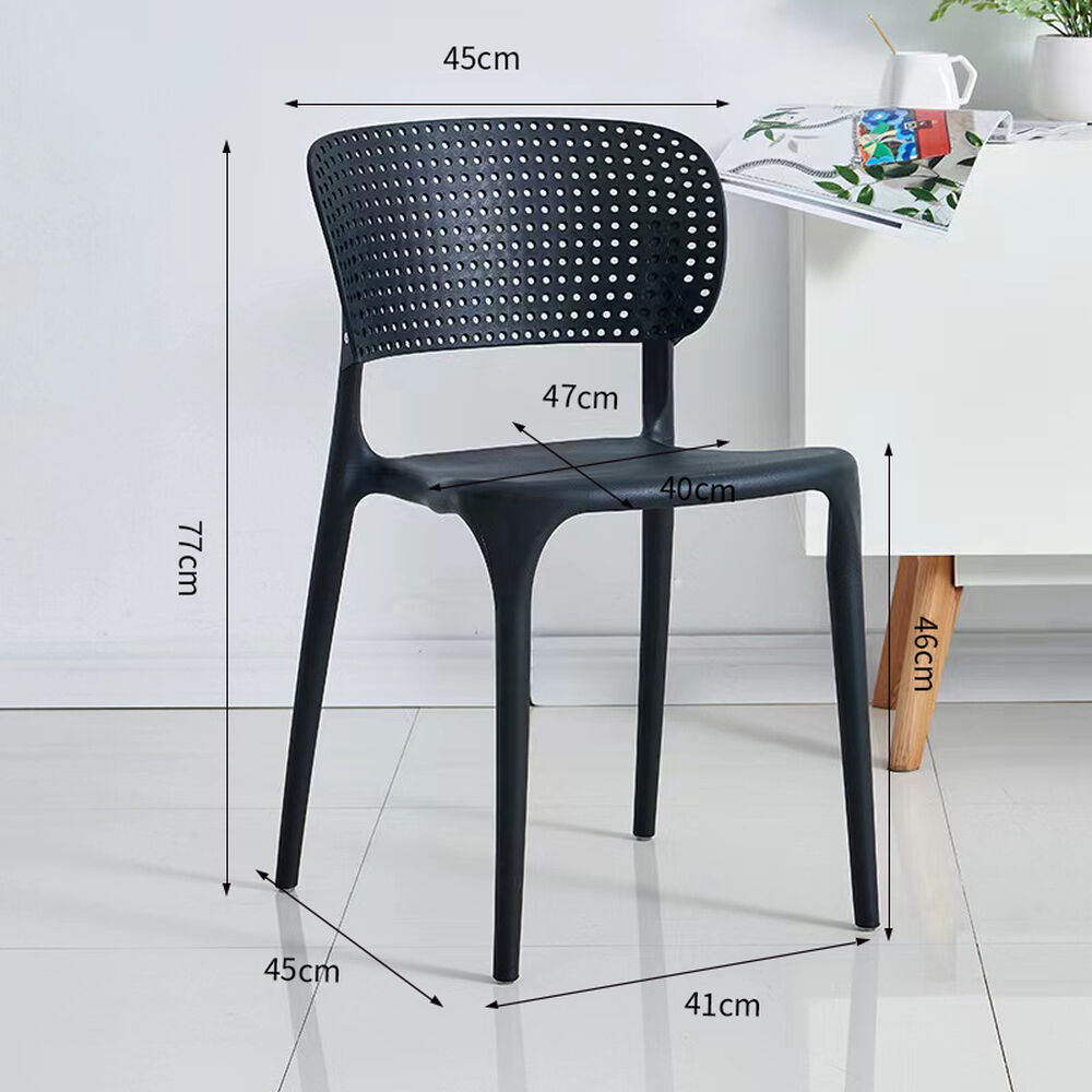 Pack 4 Silla Escritorio Apilable Negras image number 1.0