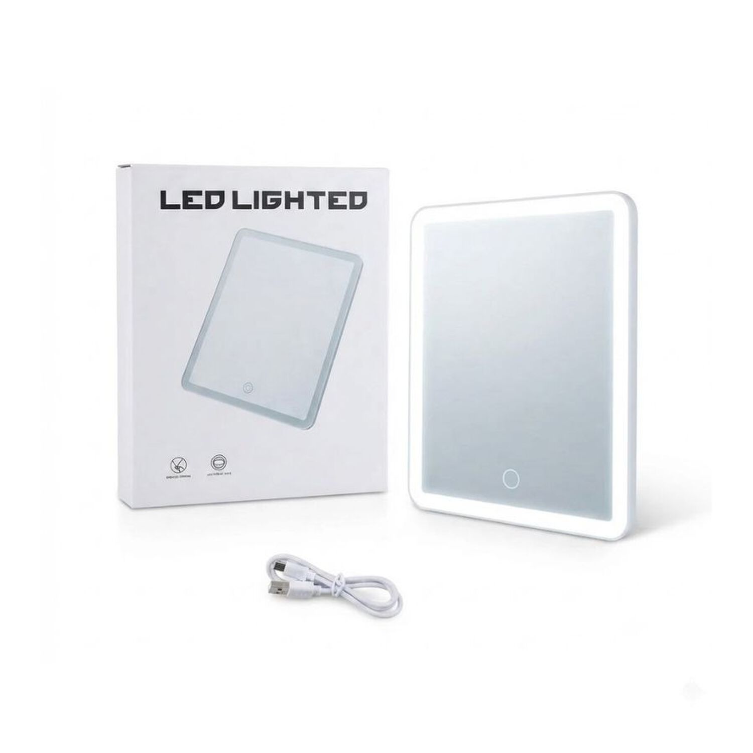 Espejo Maquillaje Luz Led Recargable Tactil Portatil Mesa image number 0.0