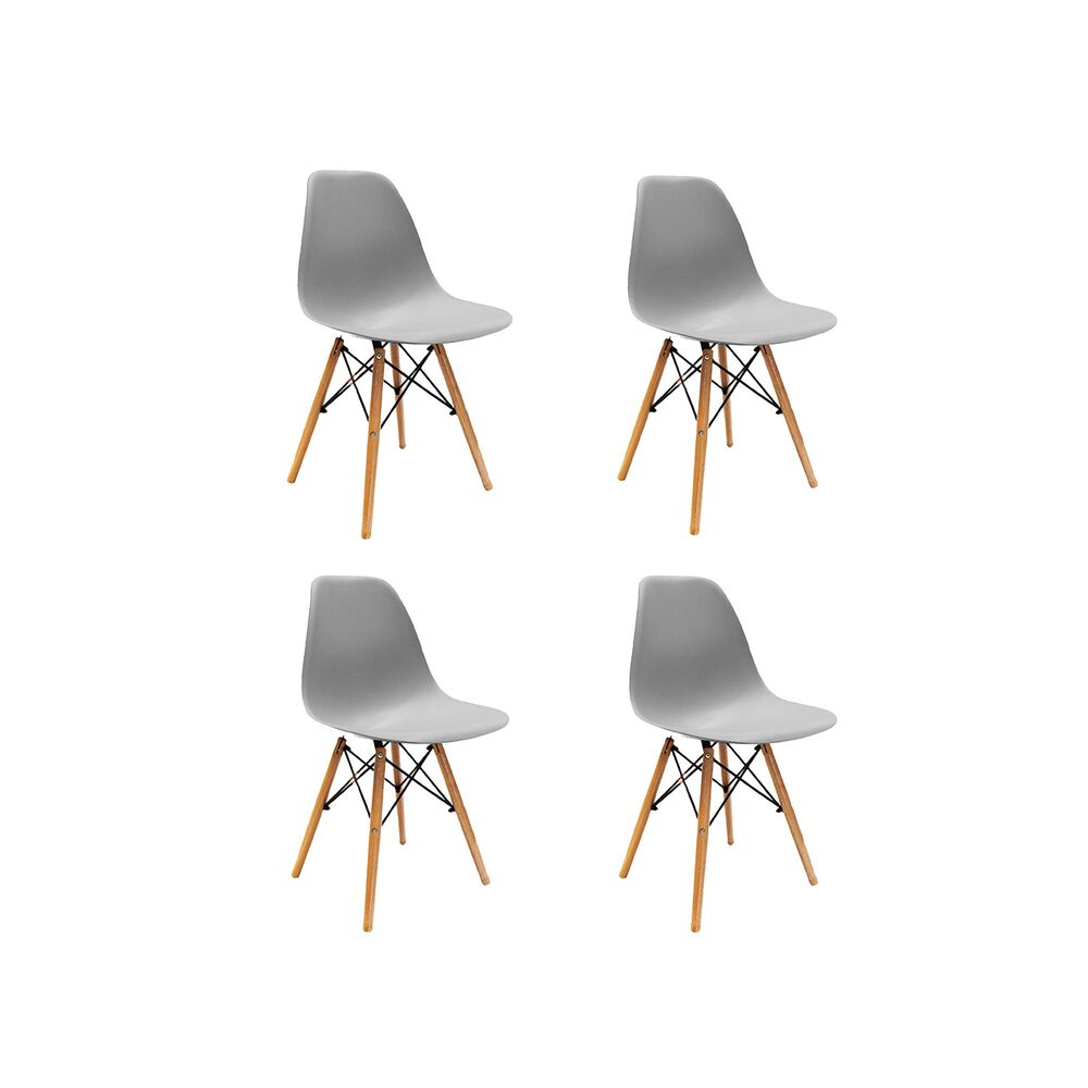 Pack 4 Sillas Eames Gris image number 0.0