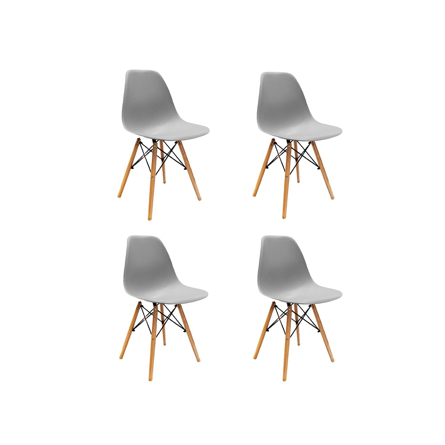 Pack 4 Sillas Eames Gris image number 0.0