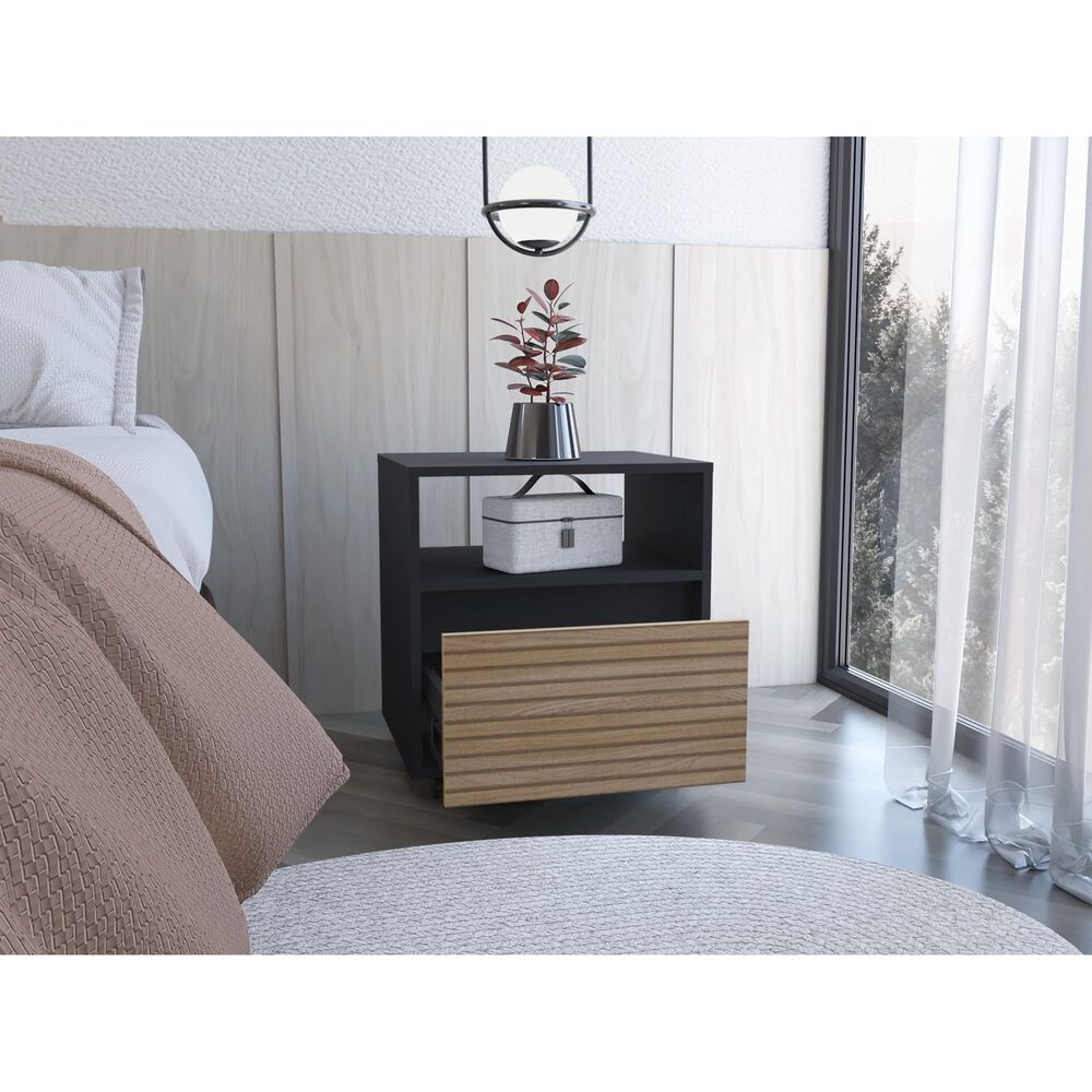 Velador Con Ruedas 1 Cajon Fm-018n - Negro image number 5.0