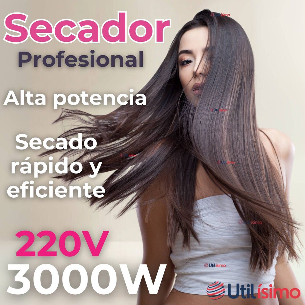 Secador De Pelo Cabello Premium Profesional 3000w Maxi-8008 Color Negro image number 2.0