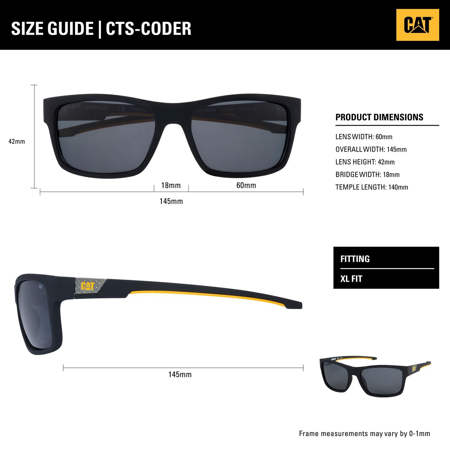 Lentes De Sol Polarizados Cat Cts-coder-104p Negro image number 2.0