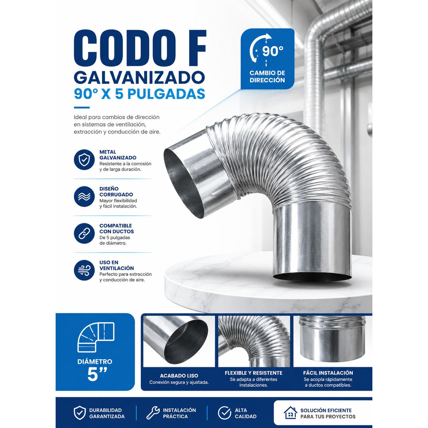 Codo F Galvanizado 90 Grados X 5pulg image number 4.0