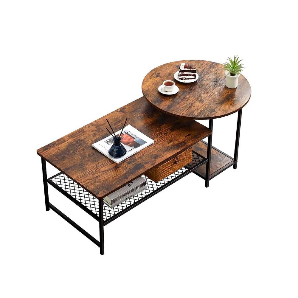 Set De Mesas De Centro Industrial En Mdf - Dise&ntilde;o D&uacute;o Modular image number 0.0