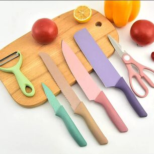 Set Cuchillos Tijera Pelador 6 Piezas