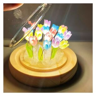 Lampara Tulipanes De Flores Eternas Adornos Luz De Noche