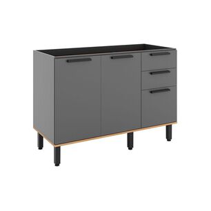 Mueble De Cocina Roca Base De Cocina Castaña Modular / 2 Puertas / 3 Cajones