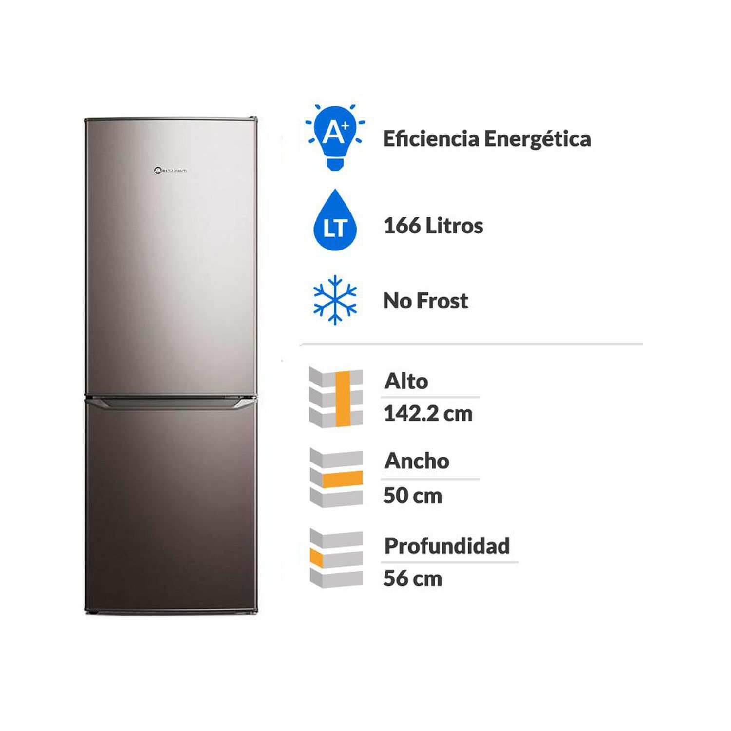 Refrigerador Bottom Freezer Mademsa MED 165 / Fr&iacute;o Directo / 166 Litros / A+ image number 1.0