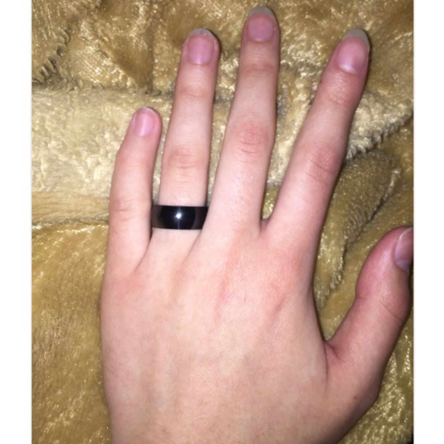 Anillo Titanio Anillos Juveniles Black Space Acero Quirurgico Acero Inoxidable Matte Opaco Curvo Chile Negro/talla 9 image number 3.0