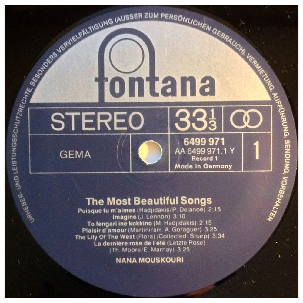 Nana Mouskuori - The Most Beautiful Songs (2lp) | Vinilo Usado image number 3.0