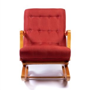 Silla Mecedora Lino Rojo