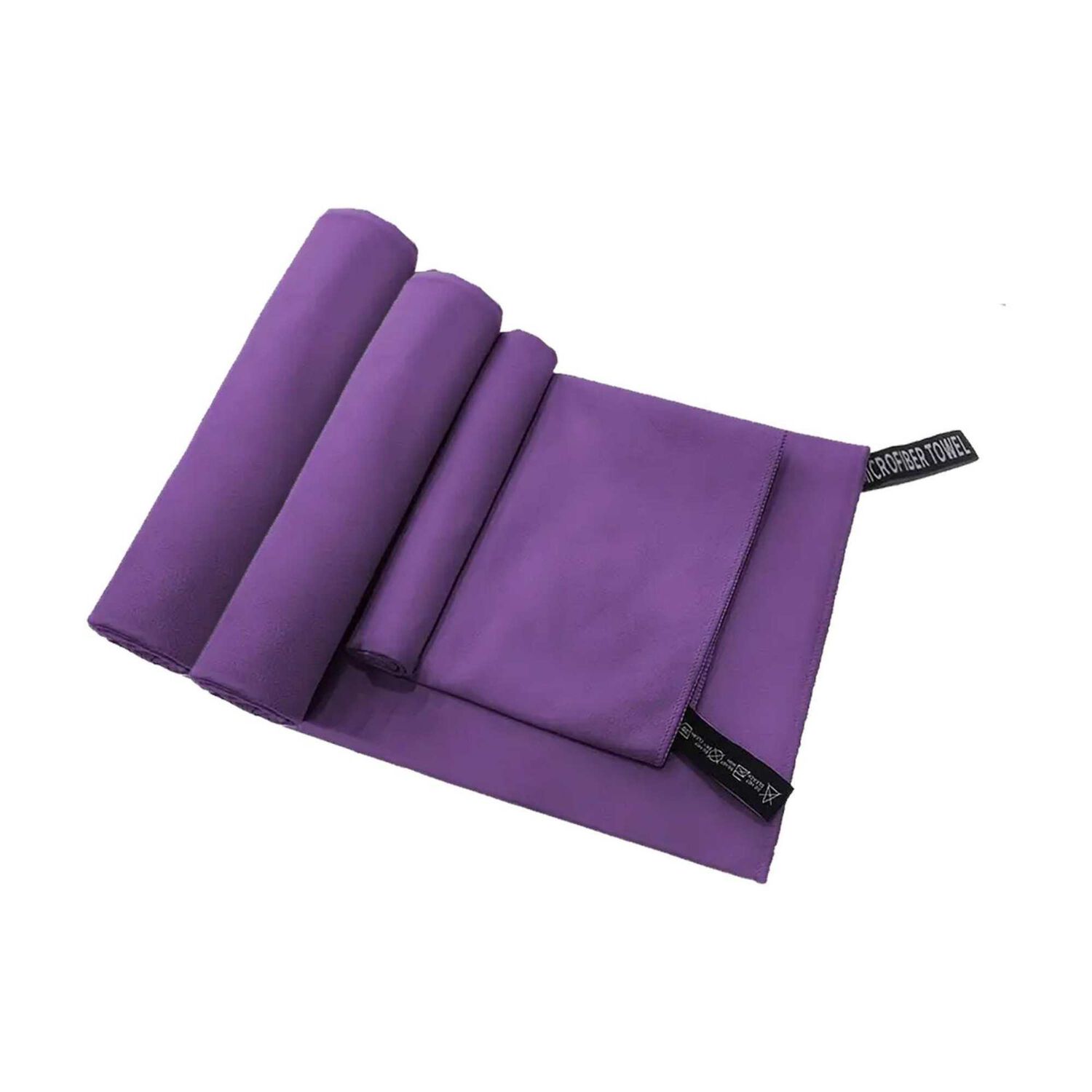 Set 3 Toallas Ba&ntilde;o Viaje Microfibra Secado R&aacute;pido Violeta image number 0.0
