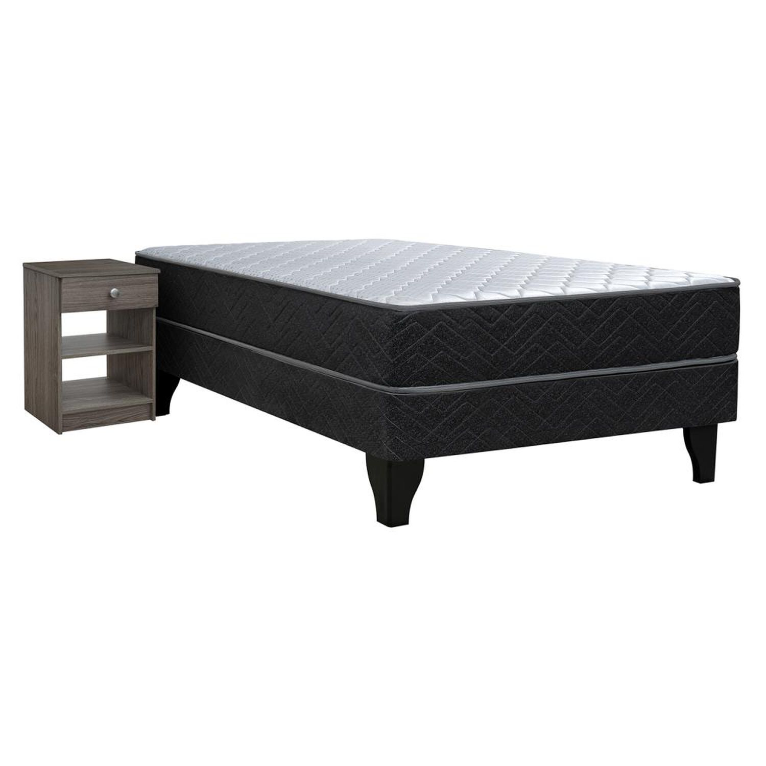 Cama Europea Celta Cadiz / 1.5 Plazas / Base Normal + Velador image number 0.0