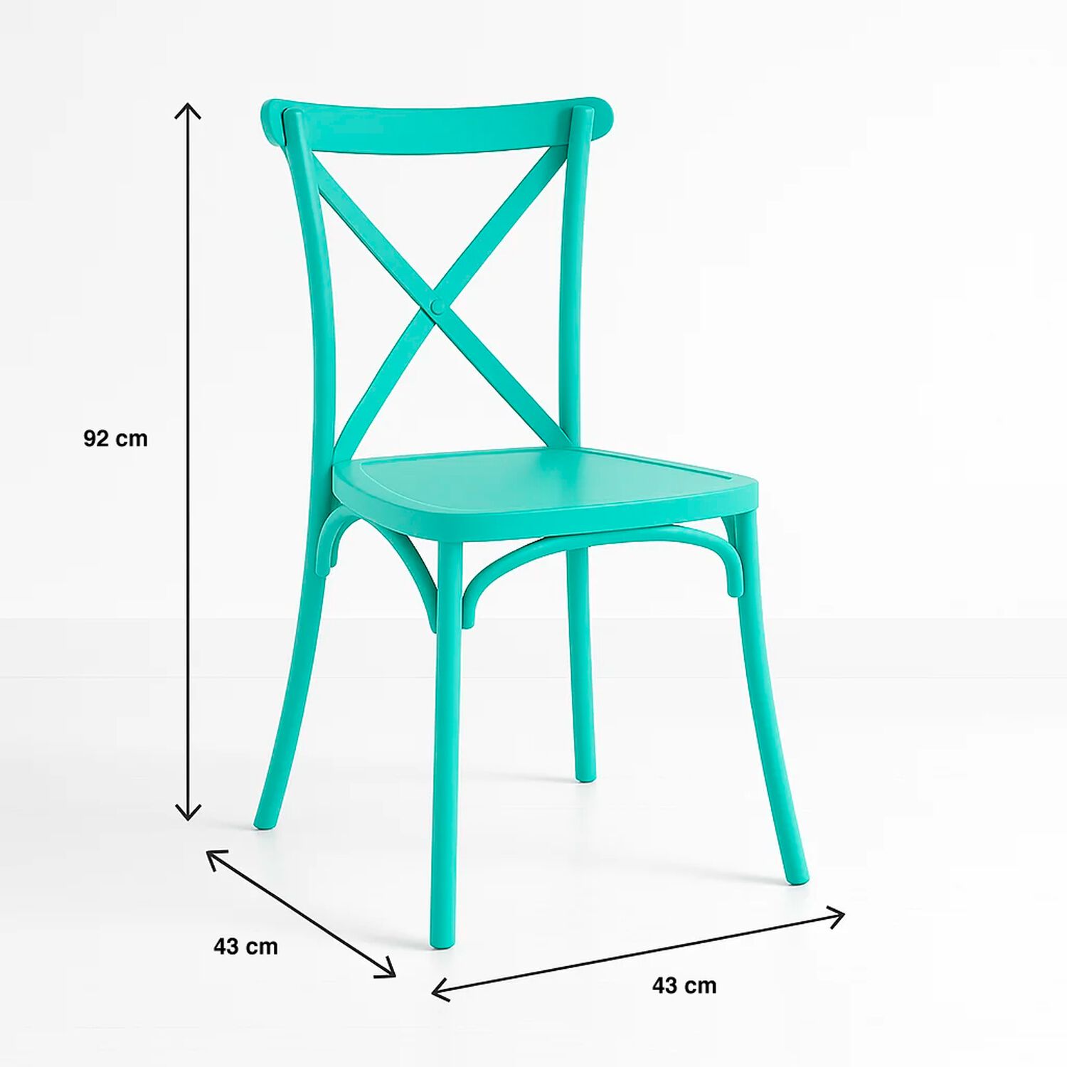Pack 4 Sillas De Terraza O Comedor Crossback Danubio - Menta image number 3.0